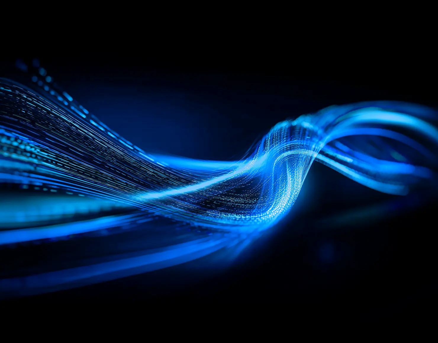 Graphical illustration of a blue digital wave
