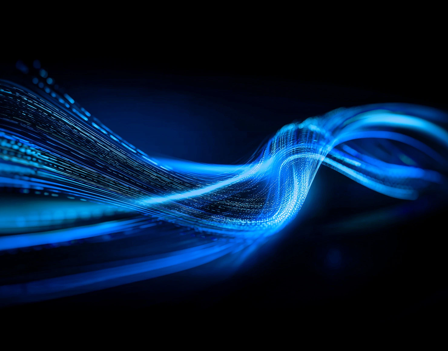 Graphical illustration of a blue digital wave