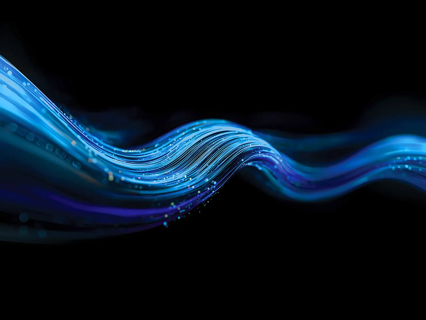 Graphical illustration of a blue digital wave