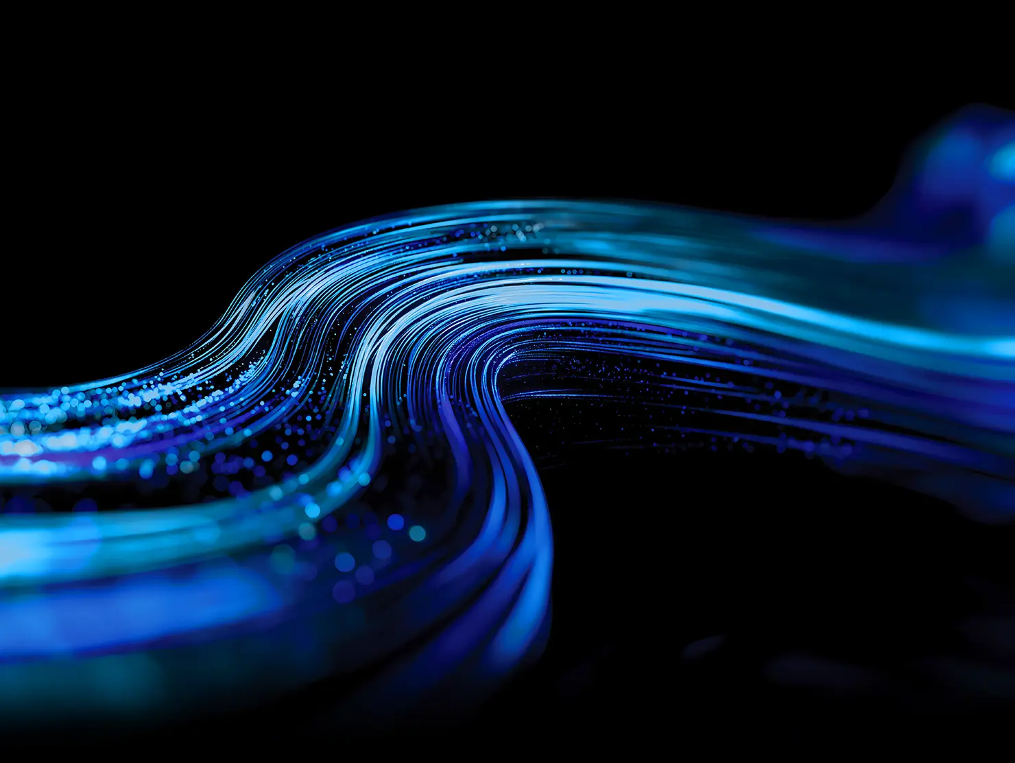 Graphical illustration of a blue digital wave