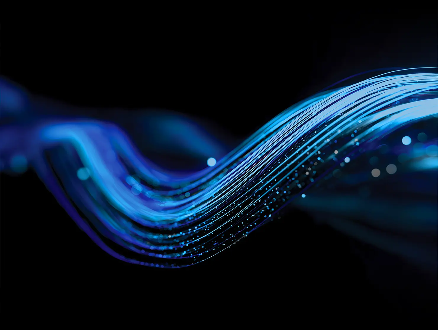Graphical illustration of a blue digital wave