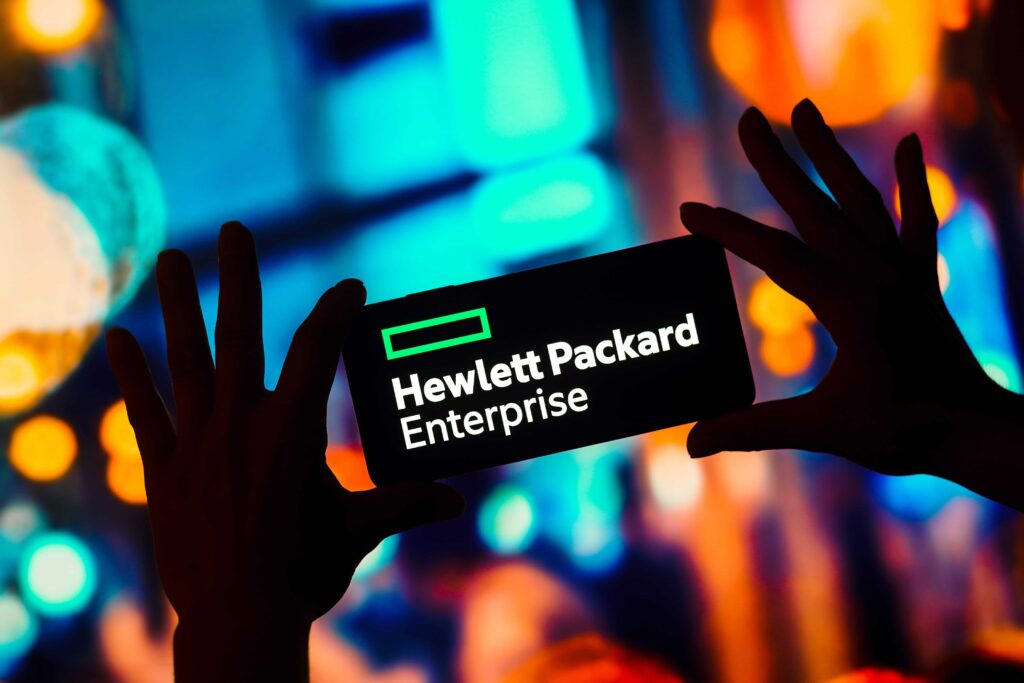 December 26, 2022, Brazil. In this photo illustration, the Hewlett Packard Enterprise (HPE) logo is displayed on a smartphone mobile screen.