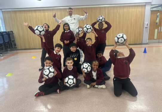 SCC supports St Mary’s Primary School with new football equipment