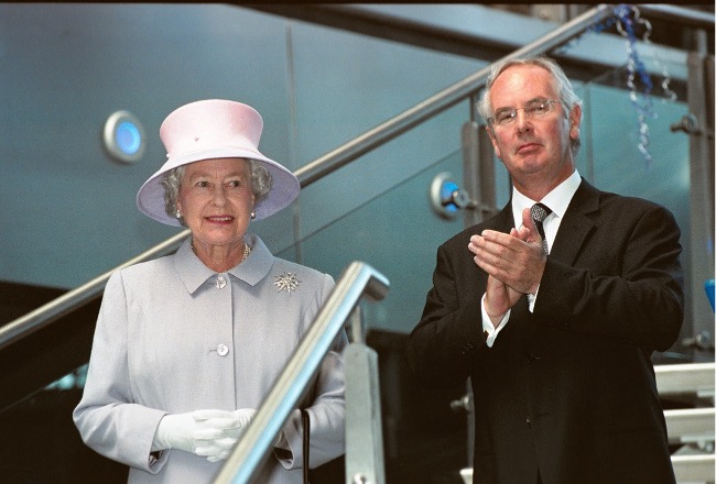 Peter Rigby and Her Majesty Queen Elizabeth the second.